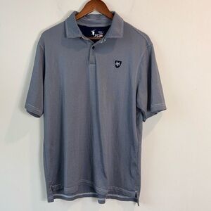 FG Tech stripped golf polo shirt men size large